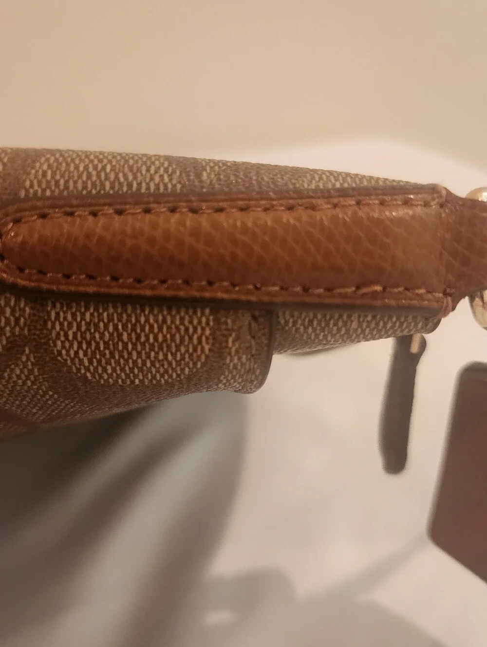 Authentic Coach Signature Canvas North/South Crossbody Bag (F35940)